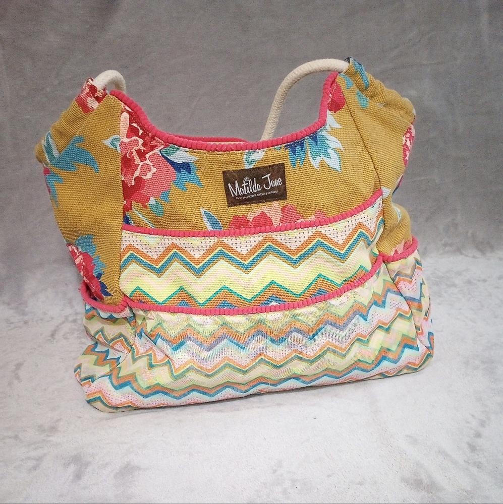 Matilda Jane Floral & Chevron Mixed Print Bag